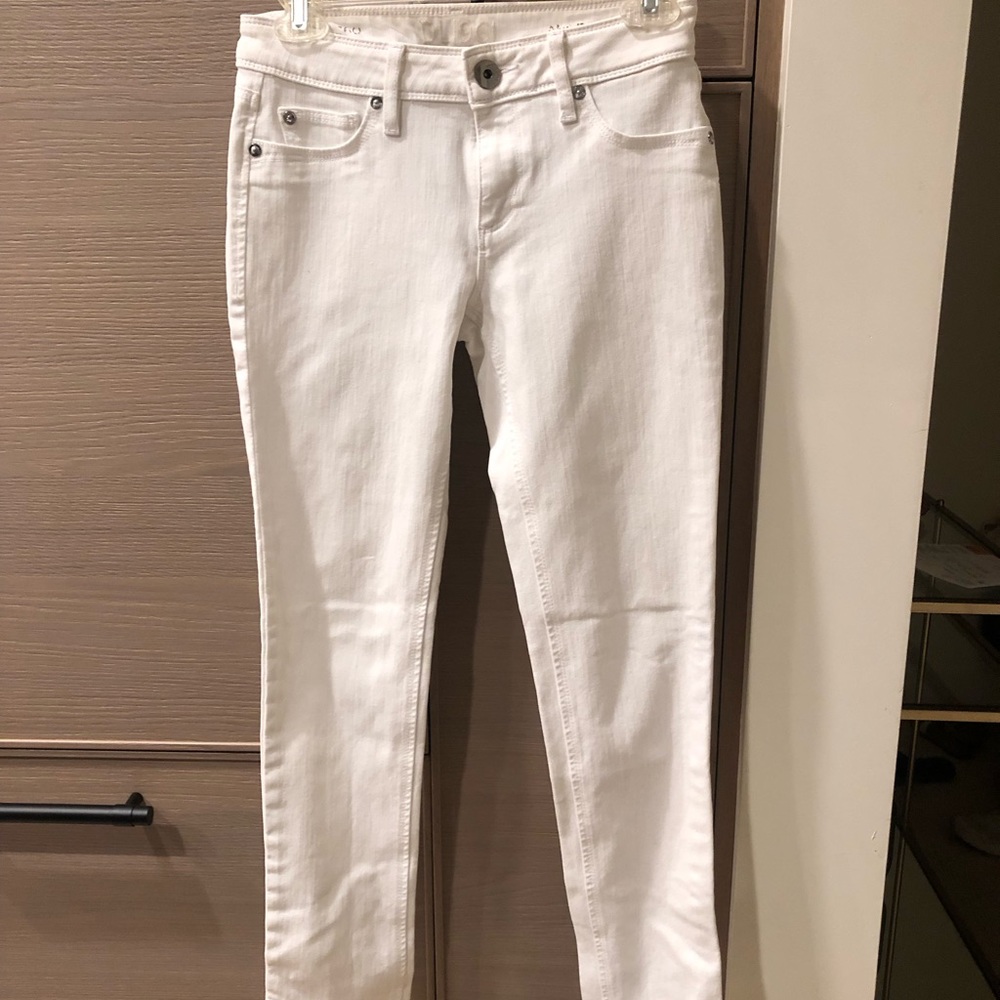 DL1961 Ángel Mid-Rise Skinny White Jeans